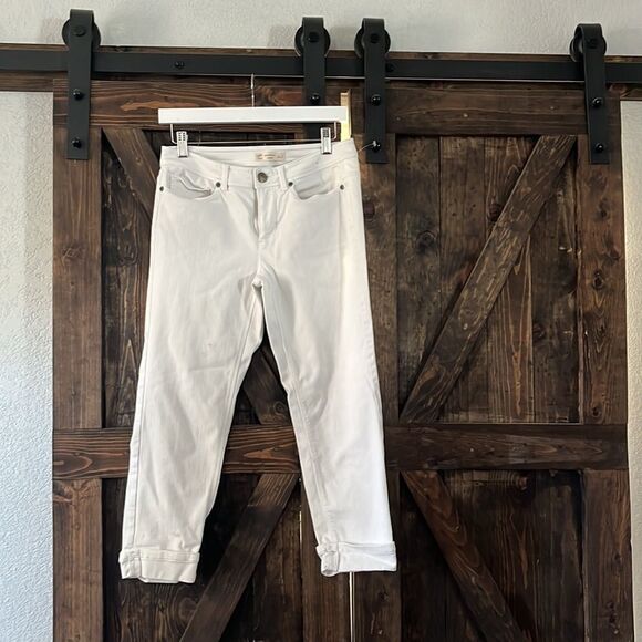 J. Jill white denim capri pants Sz-2 - Picture 1 of 10